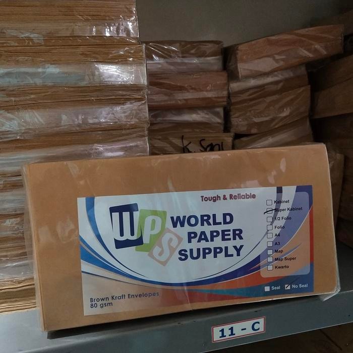 

AMPLOP COKLAT SUPER KABINET 80GSM - 26X13.5CM KODE 232