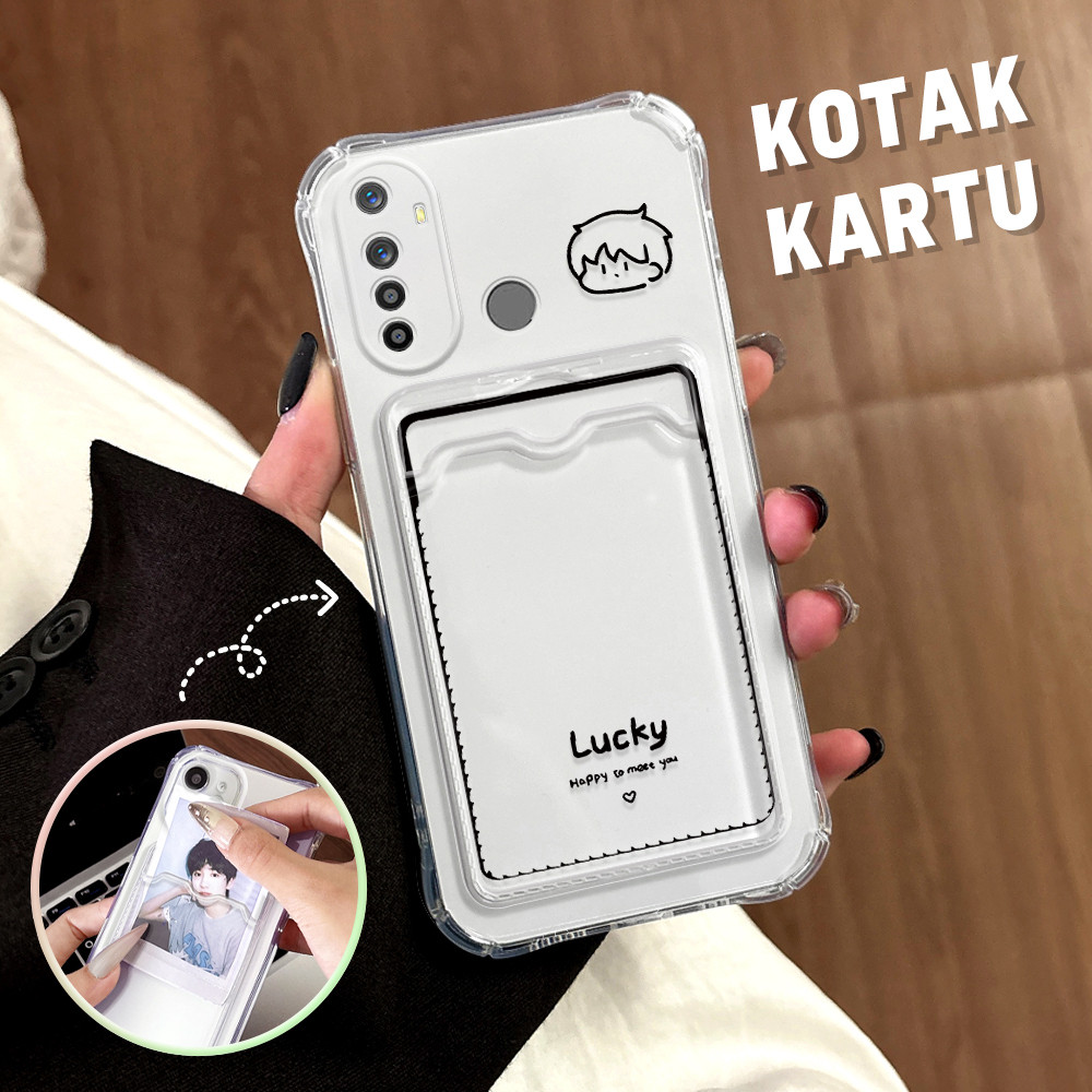 Casing Hp Untuk Realme 5 5i 5S 6i Anti Jatuh Tempat Kartu Cassing Card Holder Softcase Lucu Couple 1