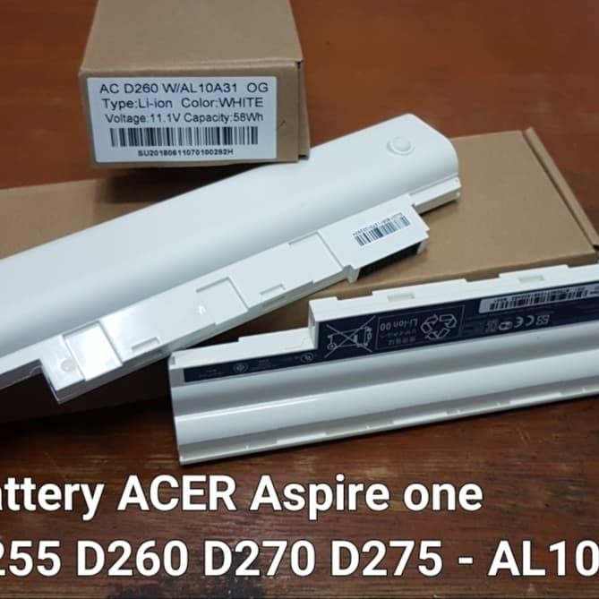 Baterai Acer Aspire One Happy Happy2 D255 D260 Putih *
