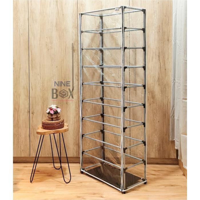 rak hijab / lemari gantung jilbab / rak jilbab with dust cover