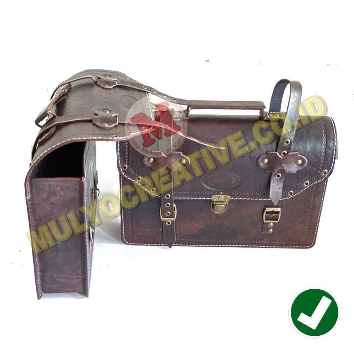 Aksesoris Tas Onthel Tas Samping Sepeda Onthel Model kotak PREMIUM