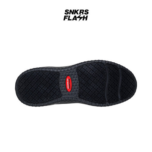 SKECHERS WORK DELSON 3 SR BLACK WHITE Sepatu Sneakers Pria - 200291BLK - Size 42