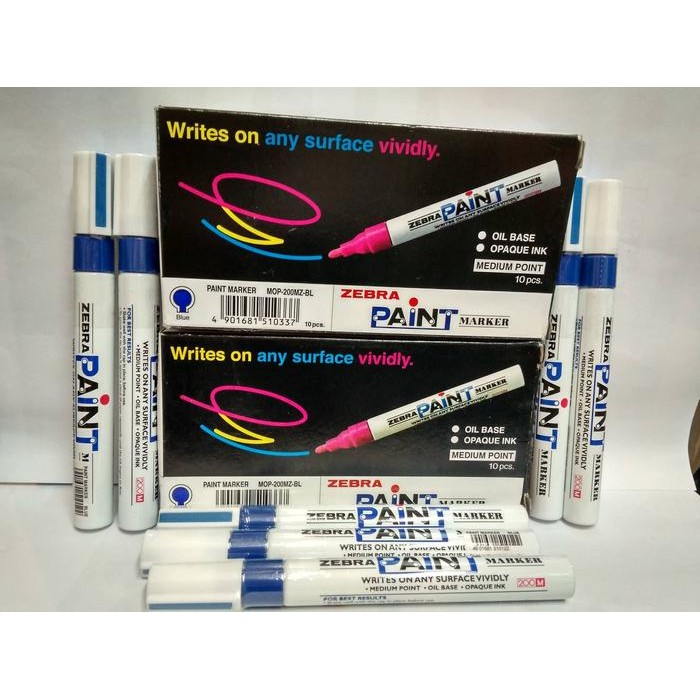 

Spidol Paint Marker Zebra Biru - Medium Point Isi 10 Pcs Biru