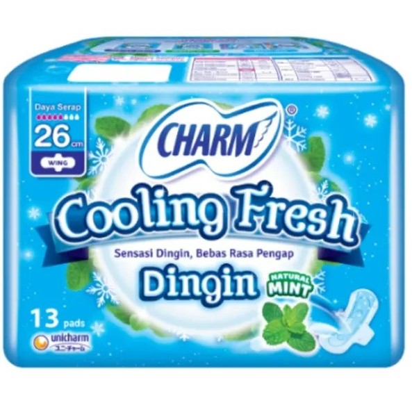 Charm Pembalut Cooling Fresh 26CM Isi 14 Pads