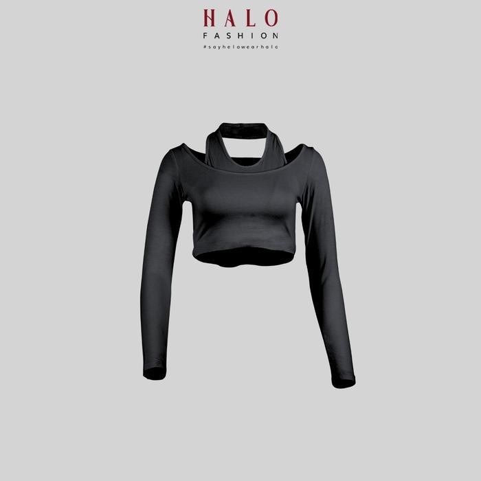 (Expert) [HaloFashion] Ivana Sexy Crop Top Basic Top Kaos Polos Korean Fashion Atasan Wanita