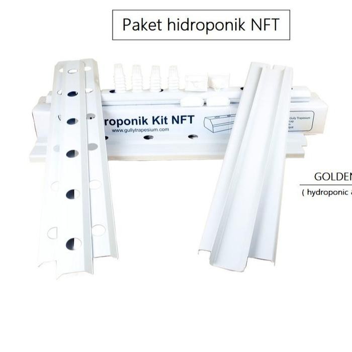 Golden Farm 99 Paket Hidroponik NFT Kit Gully Trapesium 5 Set Gully 30 Netpot Terjangkau untuk