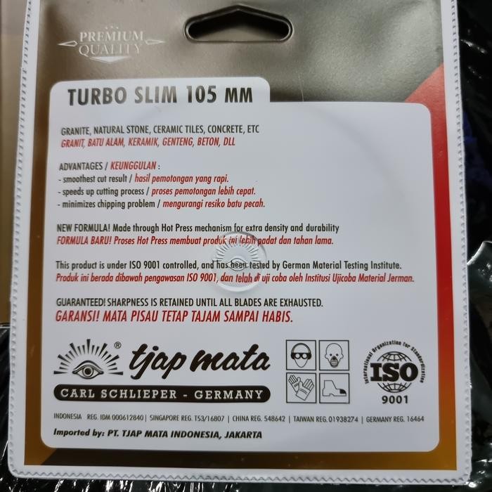 DIAMOND WHEEL TJAP MATA / PISAU POTONG KERAMIK TJAP MATA SLIM 1.2MM