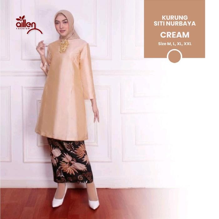 Baju Kurung Bahan Tafeta Polos Setelan