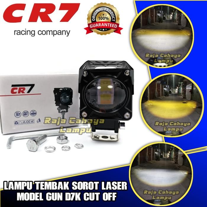 Lampu Tembak Led Laser Gun D7K Putih Kuning Lampu Led Cut Off Motor Mobil High Low Cut Off