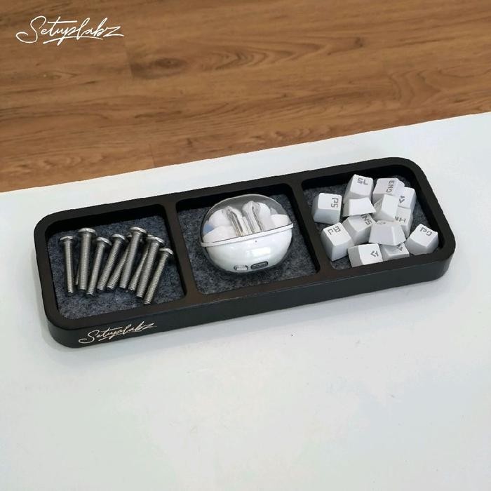 

Setuplabz Mini Wooden Desk Tray / Desk Storage / Desk Organizer / Small Tray - Black Mahogany Wood