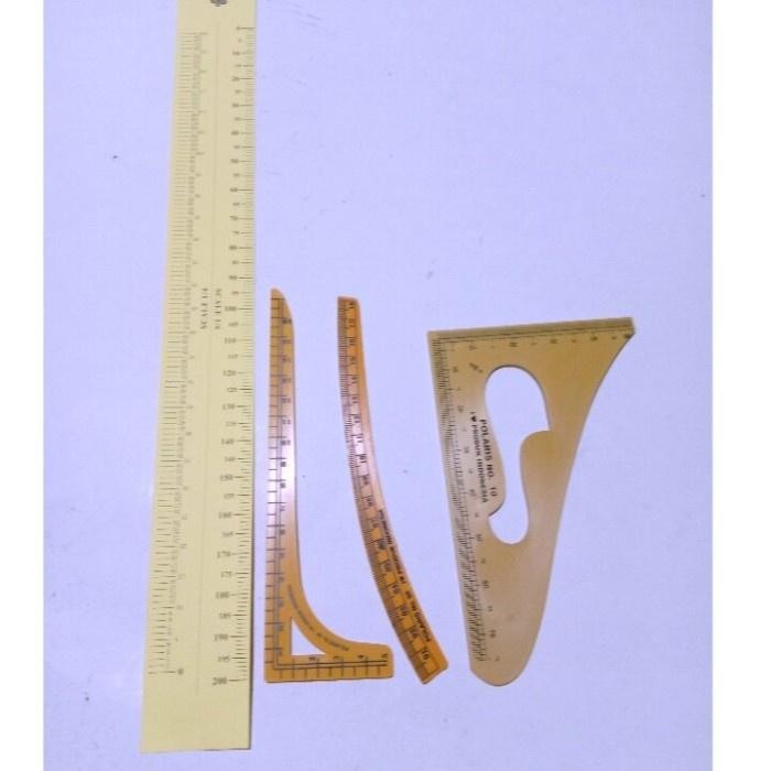 

(Expert) paket penggaris pola mini (kecil) dan skala isi 4 jenis sesuai gambar / penggaris pola