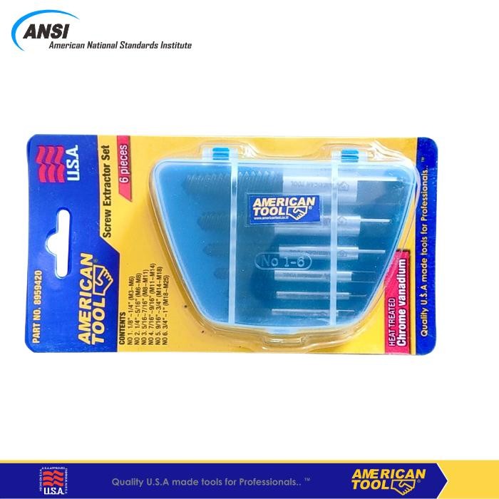 American Tool - 6 pcs screw extractor set american tool 8959420 REAL