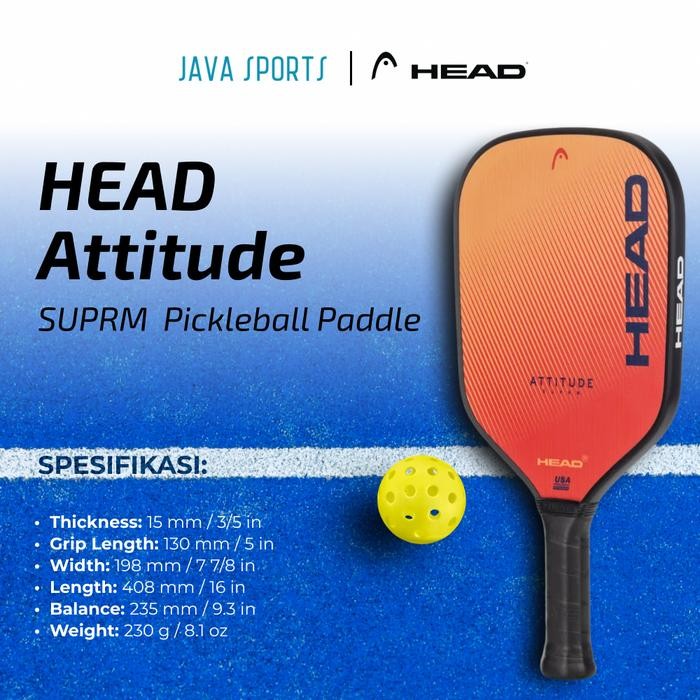 Raket Pickleball Head Attitude SUPRM Original Pickleball Paddle Racket