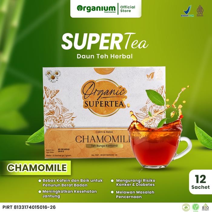 

8SXE Supertea Chamomile Wakaba Teh Herbal Untuk Kesehatan Ajntung Dan Bebas Kafein - 10G
