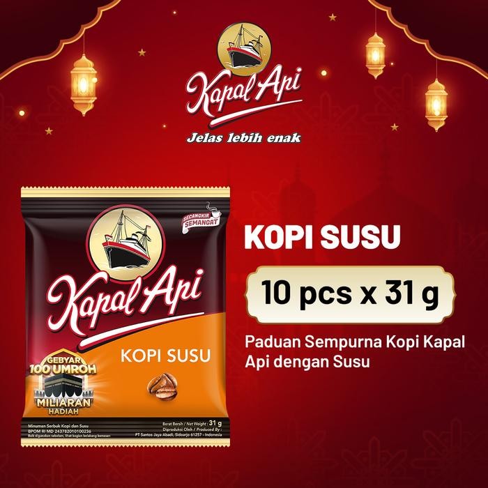 

8SXE Kapal Api Kopi Susu 1 Renteng (10 X 31 Gr)