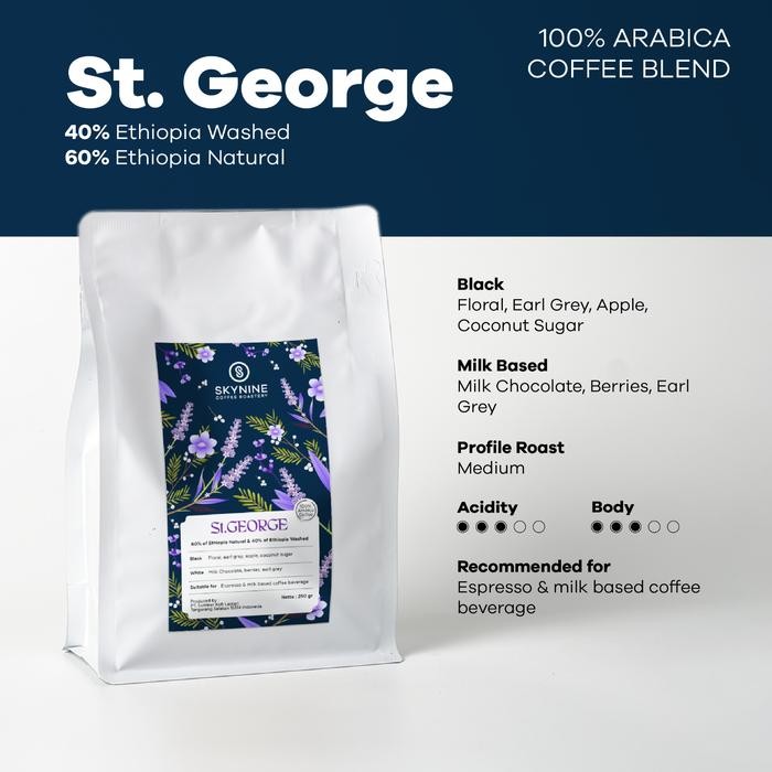 

8SXE St. George Espresso Blend 100% Biji Kopi Arabika Premium Sky Nine 250Gr