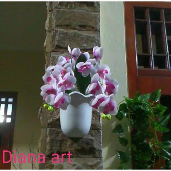 43K0  Bunga Anggrek Dinding#Anggrek Tempel#Anggrek Plastik#Anggrek Hias