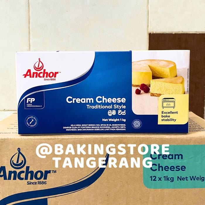 

Ready Cream Cheese Anchor 1 Kg Krim Keju Anchor Campuran Kue