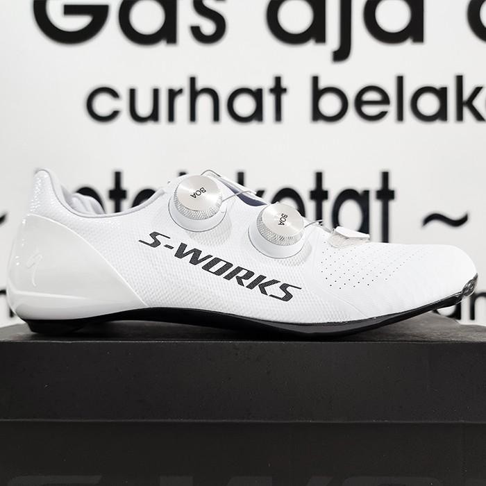 Limited Sepatu Cleat Sepeda S-Works 7 Road Shoes - White
