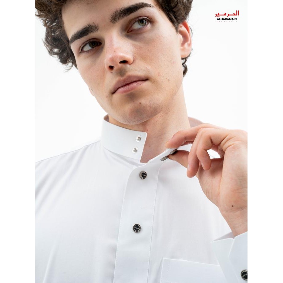 Al Haramain Jubah / Gamis Pria Dewasa Premium Wol (07 B) Putih