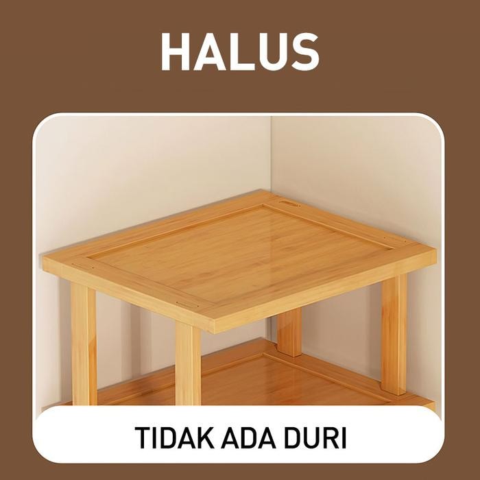 (Expert) Rak Sepatu Bambu 26LEHUAN 5 Tingkat Hemat Ruang dengan Hanger Warna Kuning