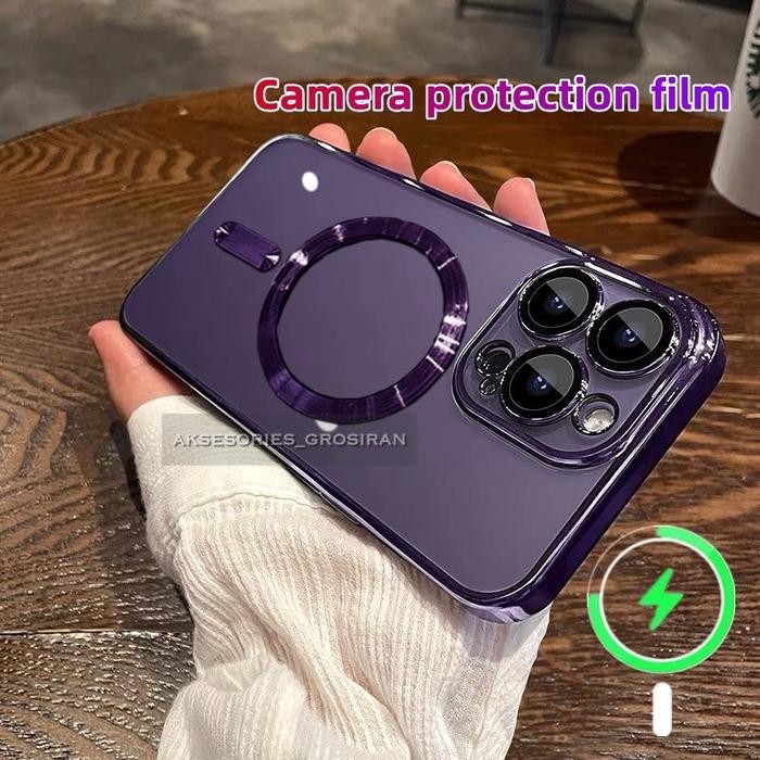 SK6C Deep Purple Case Electroplating Metalic Magsafe Iphone 13 14 Pro Max