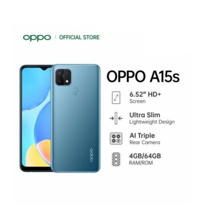 X61_ Hp Oppo A15S 4/64 Gb - Opo A 15 S Ram 4Gb Rom 64Gb Garansi Resmi Hitam