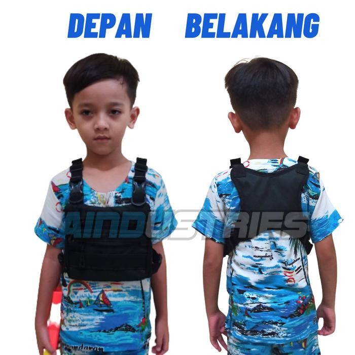 Pelengkap Kostum Profesi Polisi Tni Cilik Tas Dada Tactical Anak Rompi