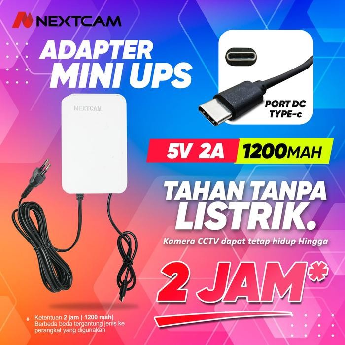 BestSeller NEXTCAM Smart Portable Mini UPS 5V2A Adaptor UPS 5Volt CCTV USB-C