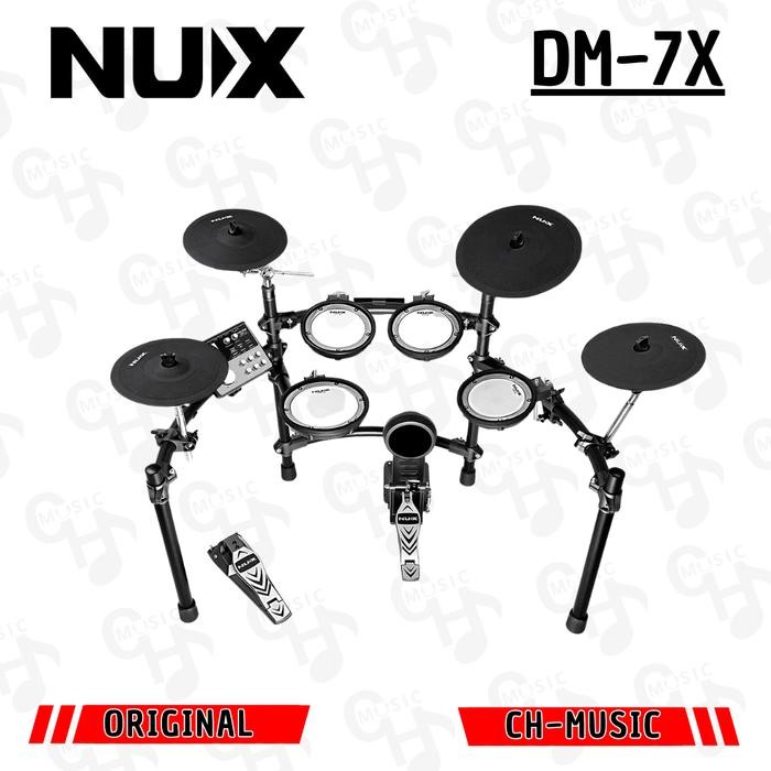 nux dm7x dm-7x dm 7x drum elektrik nux paket headphone bangku