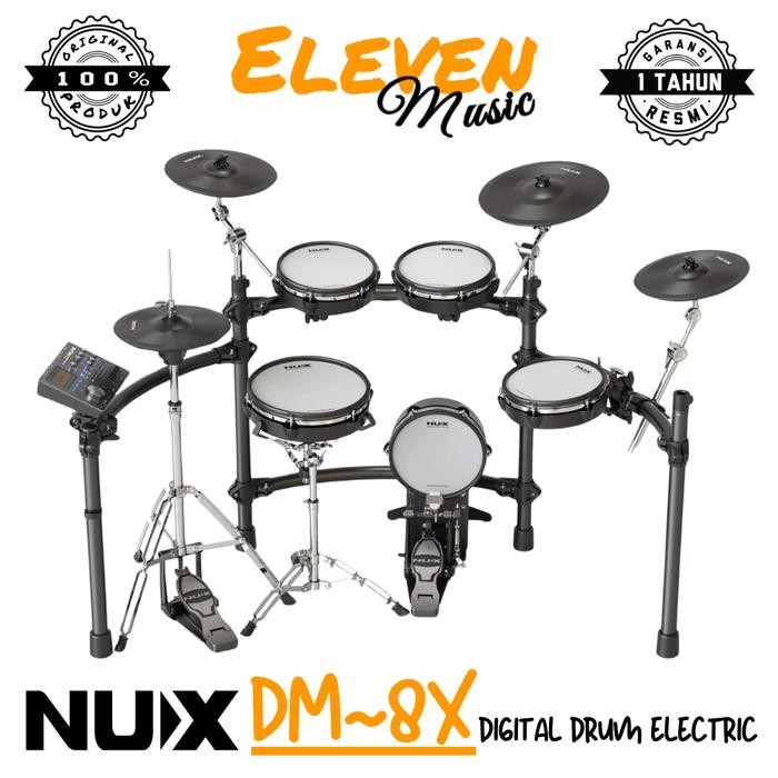 NUX DM8 5 Piece Elektrik Drum Set with Mesh Head By Remo
