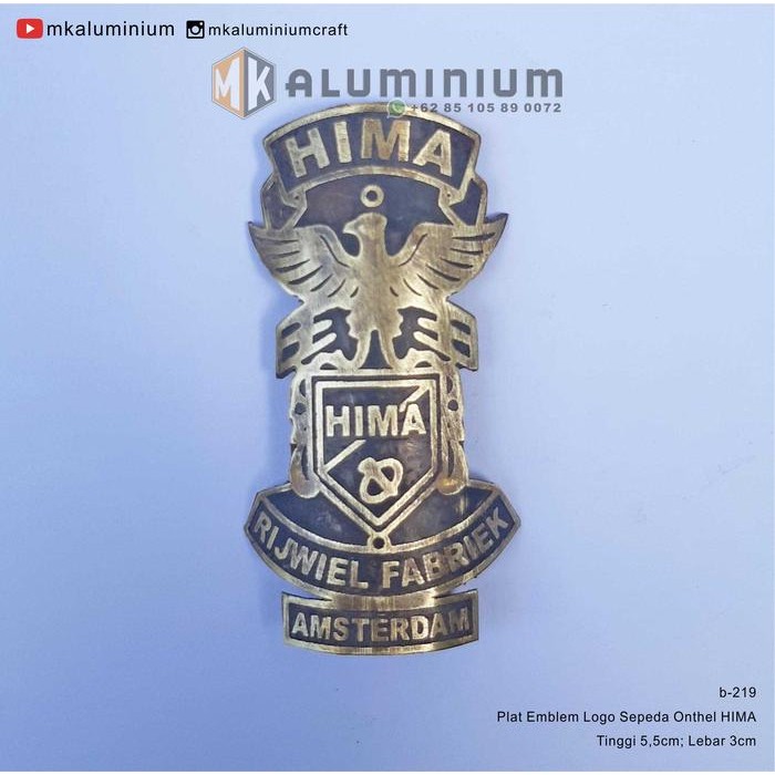 Hima - Plat Emblem Logo Sepeda Onthel Jawa Merk HIMA - B219 - MK
