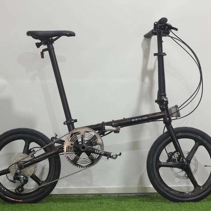 sepeda lipat element troy x 10 speed black diamond velg carbon