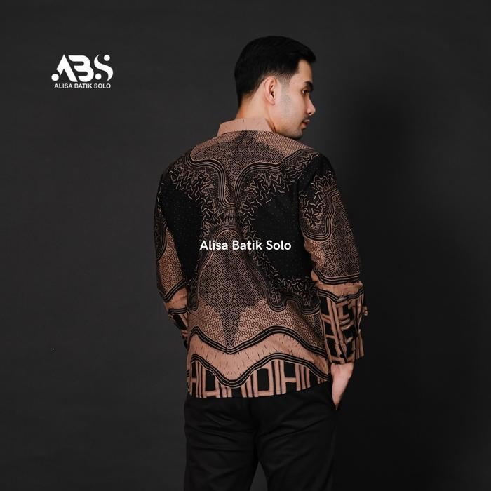 SLIMFIT ALISA BATIK SOLO Motif Adhinatha Kemeja Batik Katun Prima Solo Pria Lengan Panjang Modern