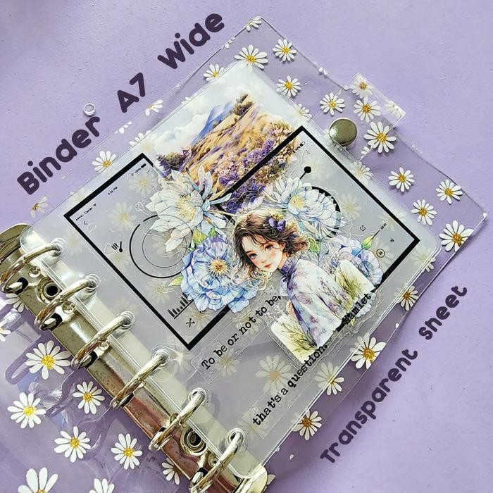 

ORIGINAL [Artopia] Binder A7 Wide Daisy Lembar Transparan Transparent Sheet Bujo Journaling READY
