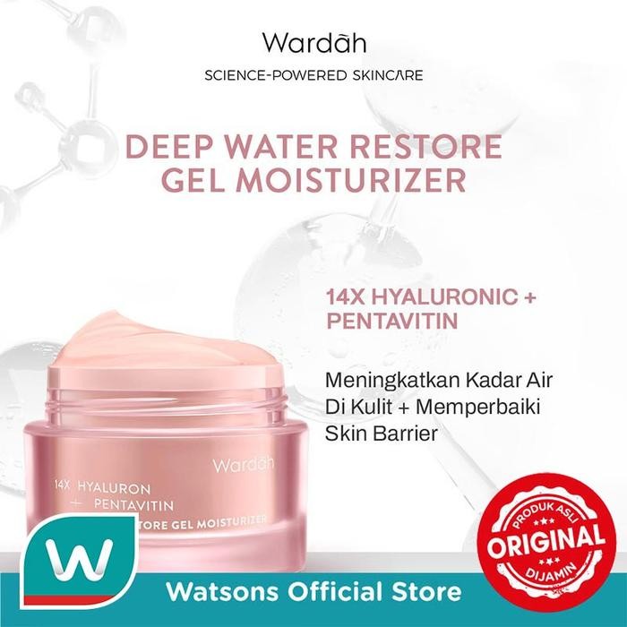 M4R7 Wardah 14X Hyaluron + Pentavitin Deep Water Restore Gel Moisturizer 30G