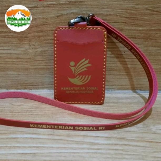 

tempat ID card kulit kemensos lanyard osis