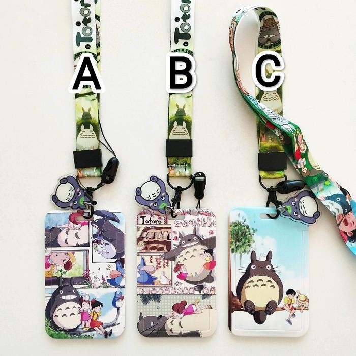 

Totoro Anime ID Card Holder Lanyard 2 My Neighbor Totoro Name Tag Gantungan Kalung Wadah Kartu Nama