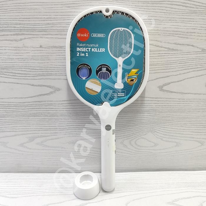 FAB0 Raket Nyamuk Aoki Ak-890S 2In1 Raket Nyamuk Insect Killer Charge
