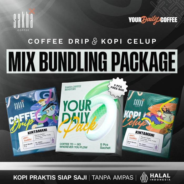 

Terlaris - Coffee Instan Tanpa Ampas Arabika Mix Kopi Celup Drip Bag 5Pcs Free Box
