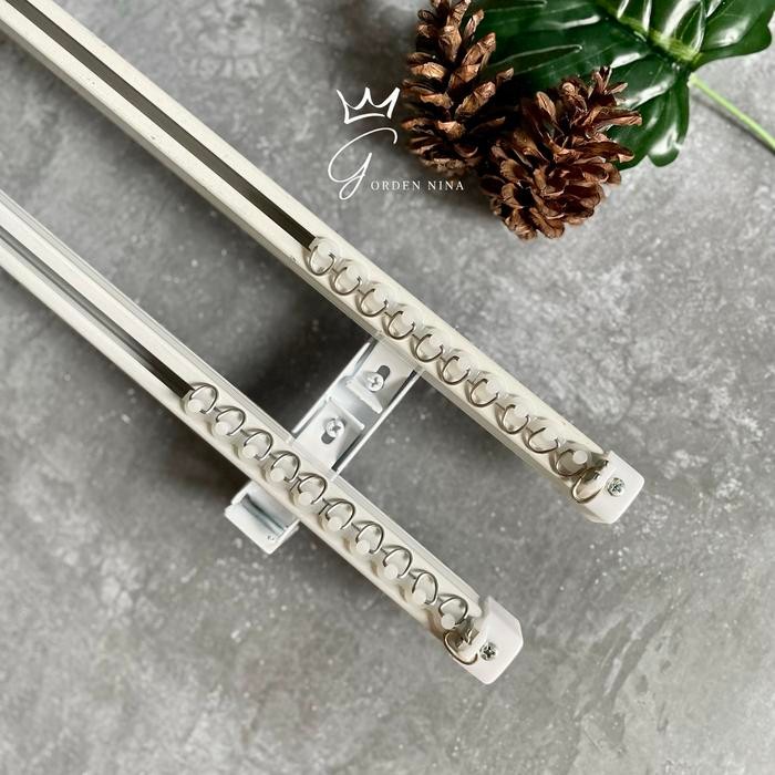 PREMIUM Set Tiang Rel Vitrase Double New Elite Gorden