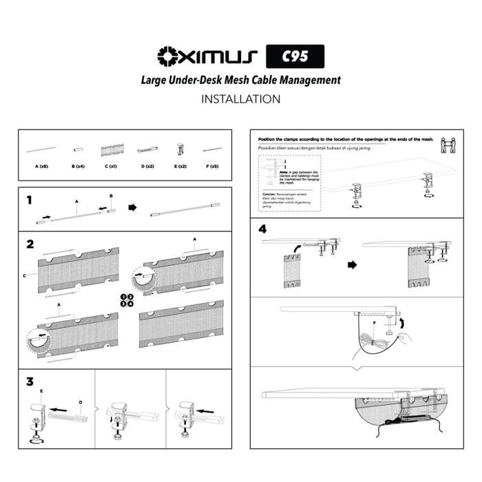 

Underdesk Cable Management Tray Large Storage Capacity Oximus C95