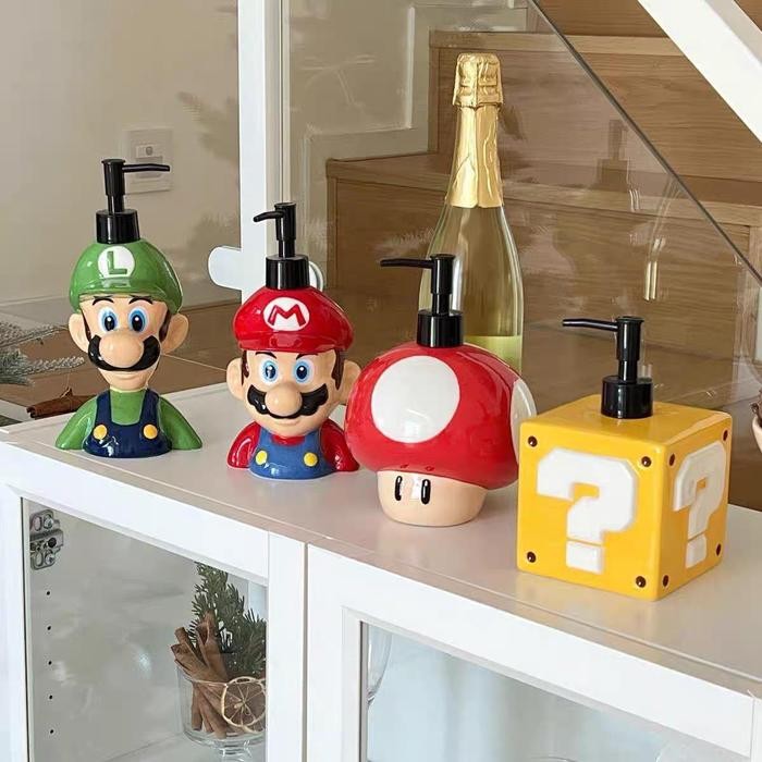 PREMIUM Tempat sabun cair karakter anak mario bross tempat sabun kamar mandi aesthetics sorvenir