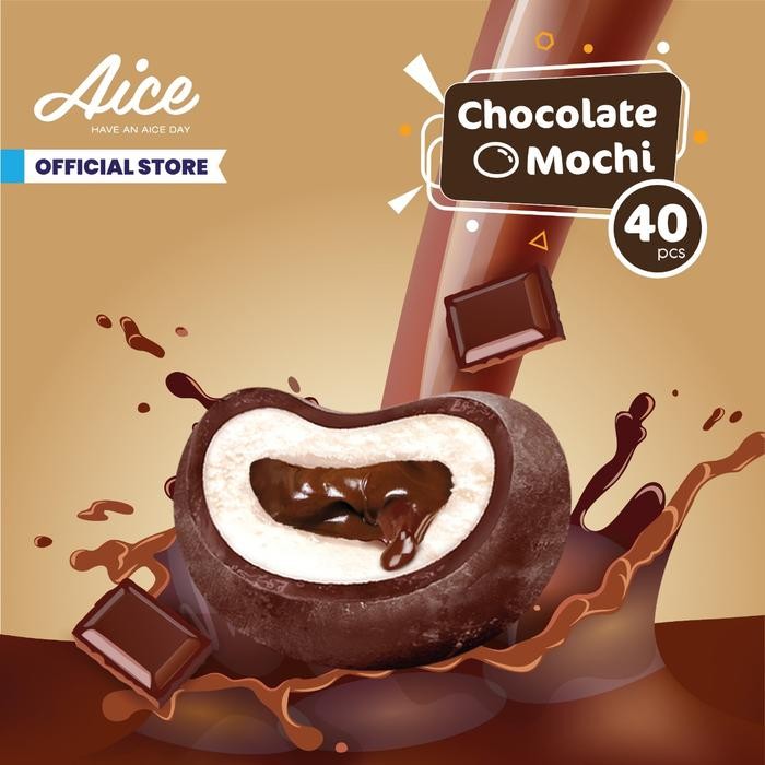 

OR6T Aice Ice Cream Mochi Chocolate Es Krim (1 Karton = Isi 40 Pcs) Eskrim