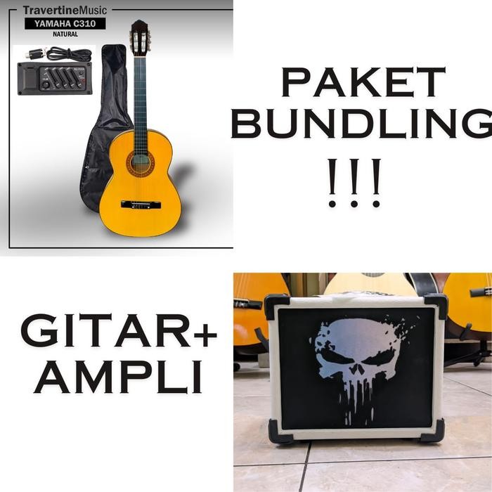 Gitar Clasic Nylon Yamaha C310 Custom High Quality Trusroad + Ampli AMB 5 Inch