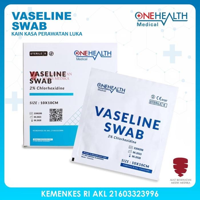 TERBARU Vaseline Swab 10x10 cm isi 10 Kasa Steril Kassa Sterile Antibiotik Penutup Luka Plester