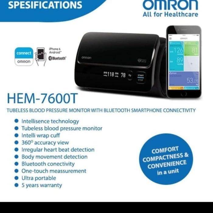 Omron Tensimeter Digital HEM 7600T (With Bluetooth)