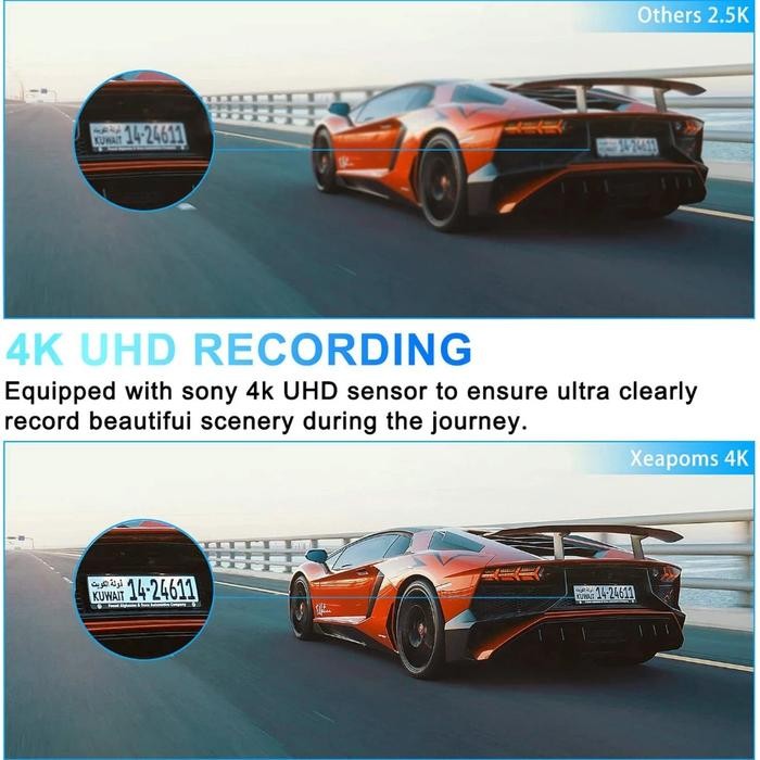 EKLEVA 4K+1080P WIFI GPS MIRROR DASH CAM 12 INCH LAYAR SENTUH PENUH DEPAN DAN BELAKANG MOBIL DVR