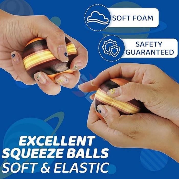 10Pcs Bola Planet Tata Surya Paket Mainan Edukasi Bola Bola Planet Elastis Mainan Bola Planet