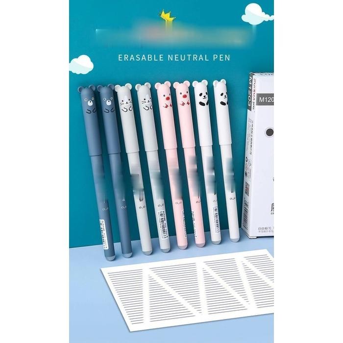 

1Pcs Pena Karakter Hewan Lucu Pulpen Penghapus Erasable Netral Pen